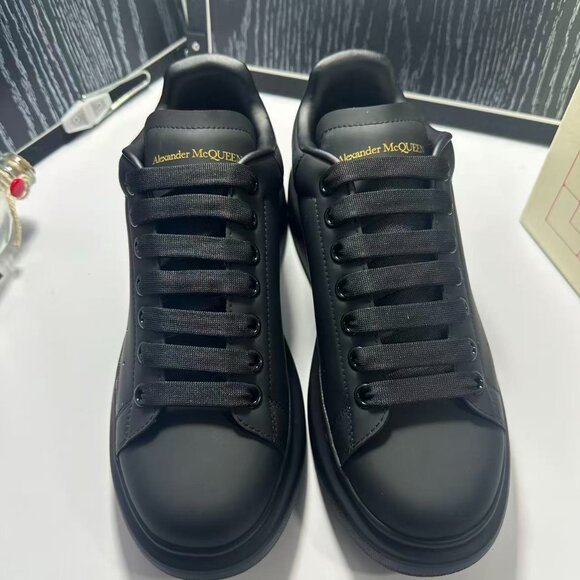 Alexander McQueen Black Leather Sneakers - Picture 3 of 7